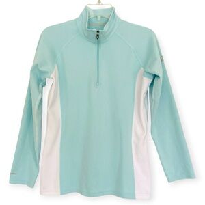 EMS Quarter-Zip Techwick Pullover Activewear Glacier Blue Size M Style F08W0066